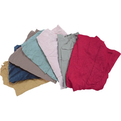 Recycled Material Wiping Rags, Fleece, Mix Colours, 10 lbs.
