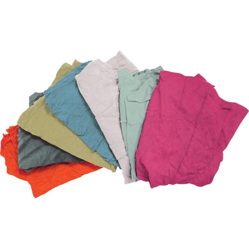 Recycled Material Wiping Rags, Terrycloth, Mix Colours, 25 lbs.