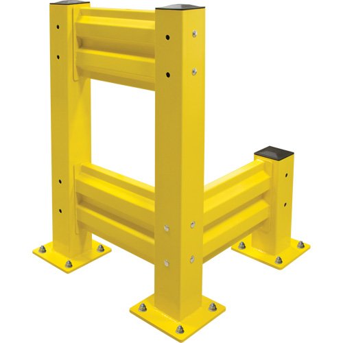 Industrial Safety Guard Rail, Steel, 115" L x 12" H, Safety Yellow