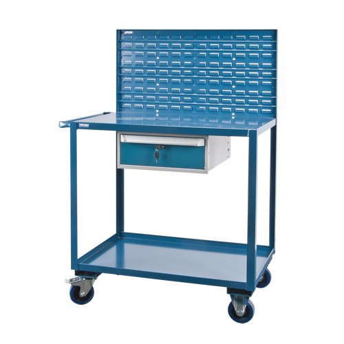 Mobile Service Cart, 2 Tiers, 24" W x 57" H x 40" D, 1200 lbs. Capacity