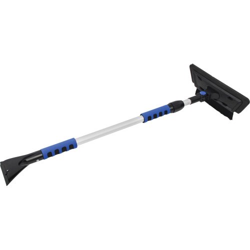 Snow Brush, Telescopic, EVA Foam Blade, 48" Long, Black/Blue
