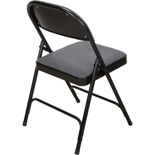 Deluxe Fabric Padded Folding Chair, Steel, Grey, 300 lbs. Weight Capacity