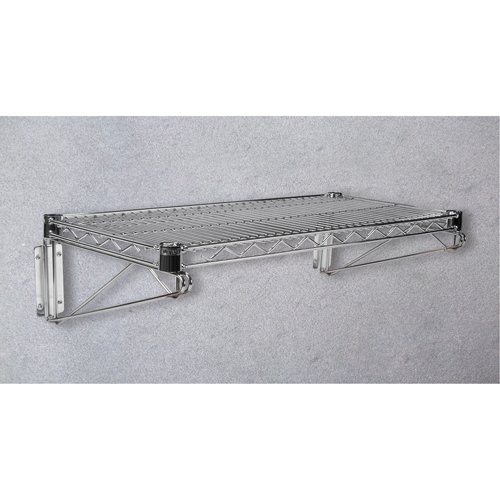 Direct Wall Mount for Chromate Wire Shelving, Single Bracket, 200 lbs. Capacity, 14" D