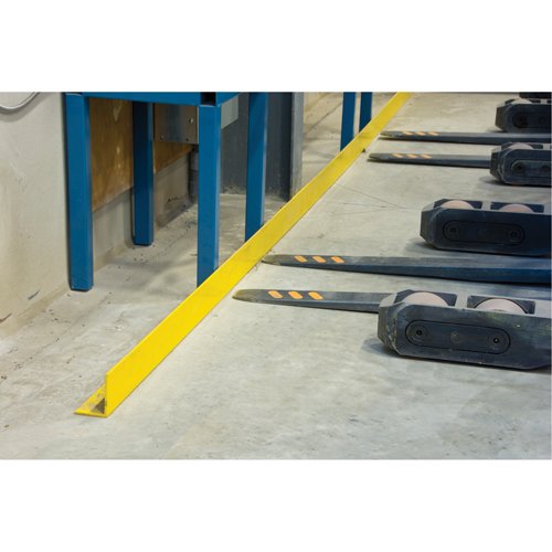 Floor Angle Guard Rails, Steel, 60" L x 5" H, Yellow