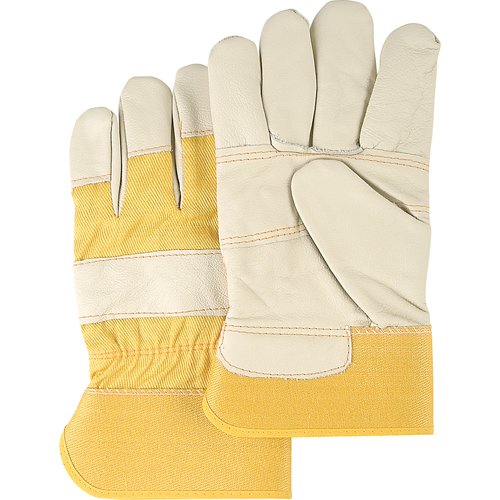 Furniture Leather Gloves, Large, Grain Cowhide Palm, Cotton Inner Lining