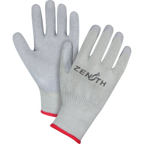 Natural Rubber Comfort-Lined Coated Gloves, 8/Medium, Rubber Latex Coating, 10 Gauge, Polyester/Cotton Shell