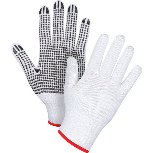 Dotted String Knit Gloves, Poly/Cotton, Single Sided, 7 Gauge, X-Large