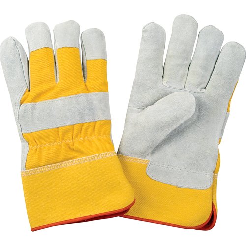 Premium Winter-Lined Fitters Gloves, Large, Split Cowhide Palm, Foam Fleece Inner Lining