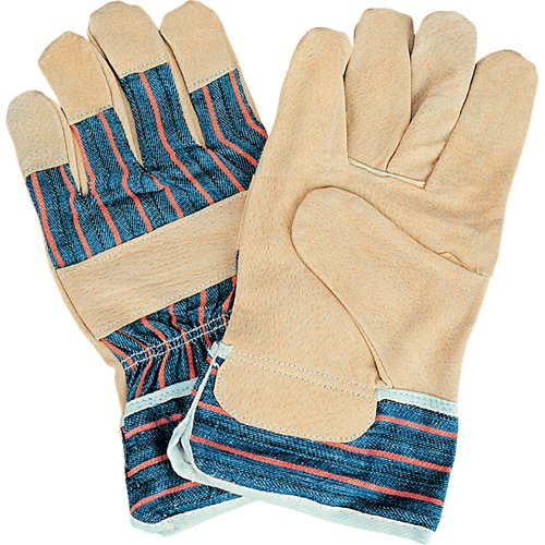 Superior Comfort Fitters Gloves, Large, Split Pigskin Palm, Cotton Inner Lining