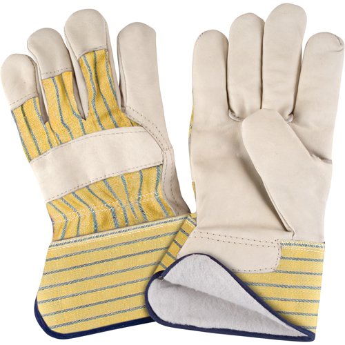 Abrasion-Resistant Winter-Lined Fitters Gloves, X-Large, Grain Cowhide Palm, Cotton Fleece Inner Lining