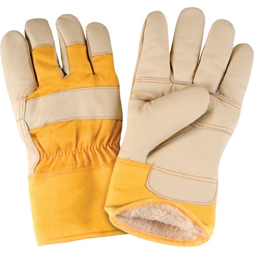 Standard-Duty Winter-Lined Fitters Gloves, 2X-Large, Grain Cowhide Palm, Boa Inner Lining