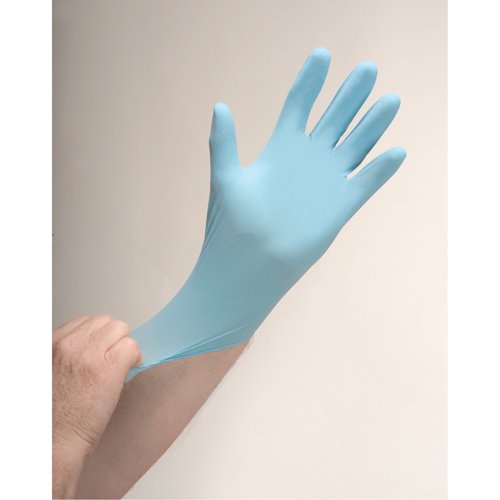 Puncture-Resistant Examination Gloves, 2X-Large, Nitrile, 4.5-mil, Powder-Free, Blue