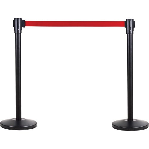 Free-Standing Crowd Control Barrier Receiver Post, 35" High, Black