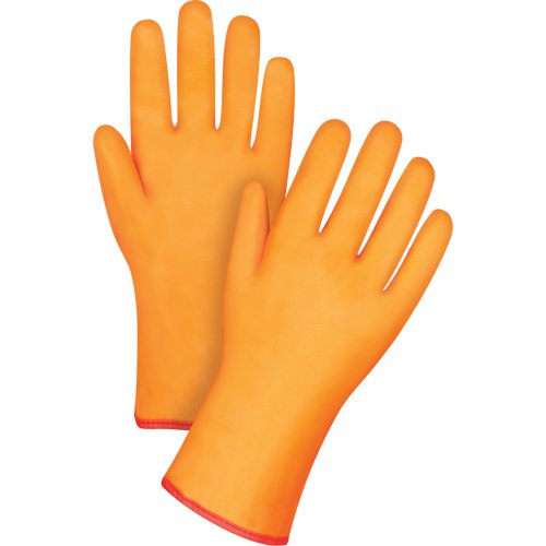 Winter-Lined Chemical-Resistant Gloves, Size Large/9, 12" L, PVC, Foam Fleece Inner Lining, Winter Weight