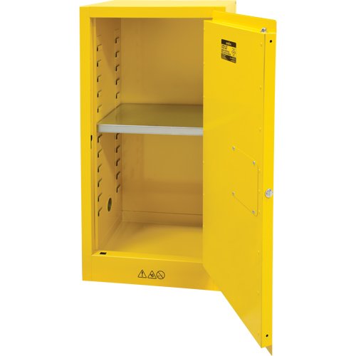 Flammable Storage Cabinet, 16 gal., 1 Door, 23" W x 44" H x 18" D