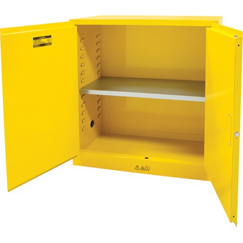 Flammable Storage Cabinet, 30 gal., 2 Door, 43" W x 44" H x 18" D