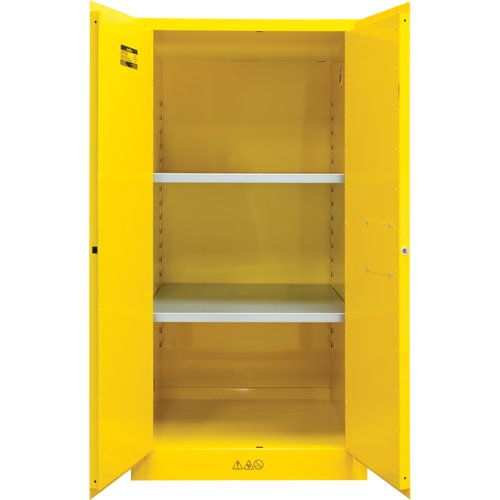 Flammable Storage Cabinet, 60 gal., 2 Door, 34" W x 65" H x 34" D