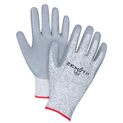 Seamless Stretch Cut-Resistant Gloves, Size 7, 13 Gauge, Nitrile Coated, HPPE Shell, EN 388 Level 3