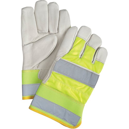 Yellow High-Visibility Superior Warmth Fitters Gloves, Large, Grain Cowhide Palm, Thinsulate™ Inner Lining