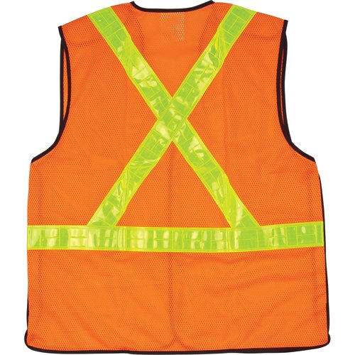 5-Point Tear-Away Traffic Safety Vest, High Visibility Orange, 2X-Large, Polyester, CSA Z96 Class 2 - Level 2