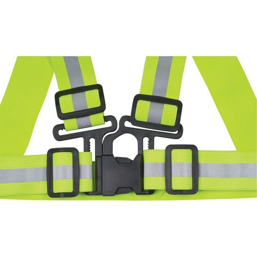 Standard-Duty Safety Harness, High Visibility Lime-Yellow, Silver Reflective Colour, Large