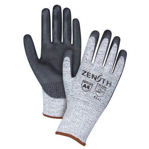 Seamless Stretch Cut-Resistant Gloves, Size 9, 13 Gauge, Polyurethane Coated, HPPE Shell, EN 388 Level 5