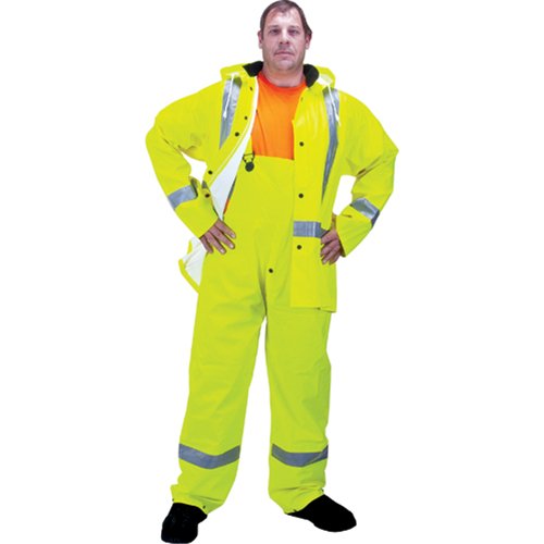 RZ900 Premium Traffic Rain Suit, Polyester, 3X-Large, High Visibility Lime-Yellow