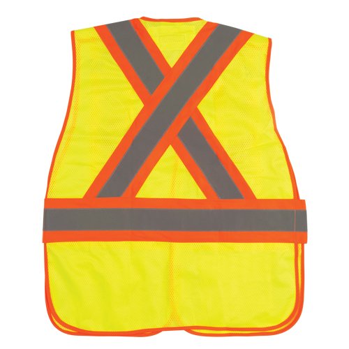 Flame-Resistant Surveyor Vest, High Visibility Lime-Yellow, 2X-Large, Polyester, CSA Z96 Class 2 - Level 2