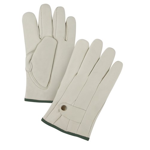 Premiun Winter-Lined Ropers Gloves, Medium, Grain Cowhide Palm, Fleece Inner Lining