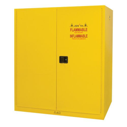 Vertical Drum Storage Cabinet, 110 US gal. Cap., 2 Drums, Yellow