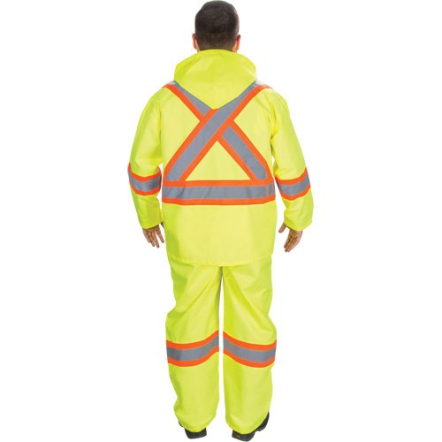 RZ1000 Rain Suit, Polyester, 4X-Large, High Visibility Lime-Yellow