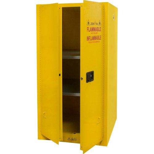 Flammable Storage Cabinet, 60 gal., 2 Door, 34" W x 65" H x 34" D