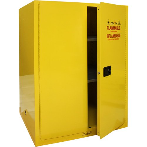 Flammable Storage Cabinet, 90 Gal., 2 Door, 43" W x 66" H x 34" D