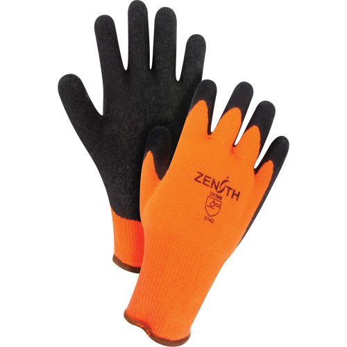 Natural Rubber Winter Gloves, Large, Latex Coating, 10 Gauge, Polyester/Cotton Shell
