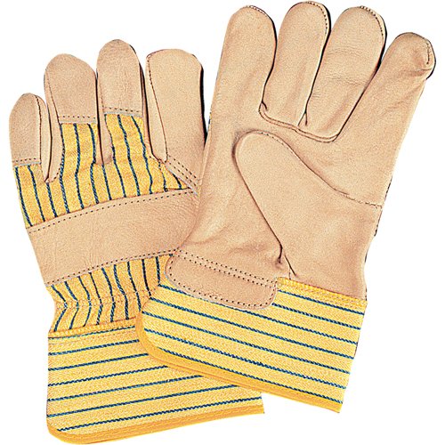 Standard-Duty Dry-Palm Fitters Gloves, Ladies, Grain Cowhide Palm, Cotton Inner Lining