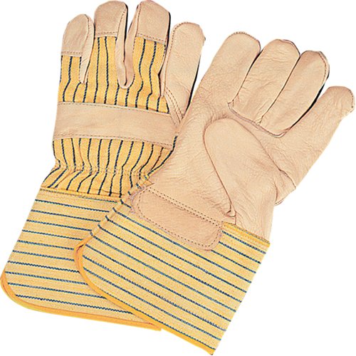 Standard-Duty Dry-Palm Fitters Gloves, Large, Grain Cowhide Palm, Cotton Inner Lining