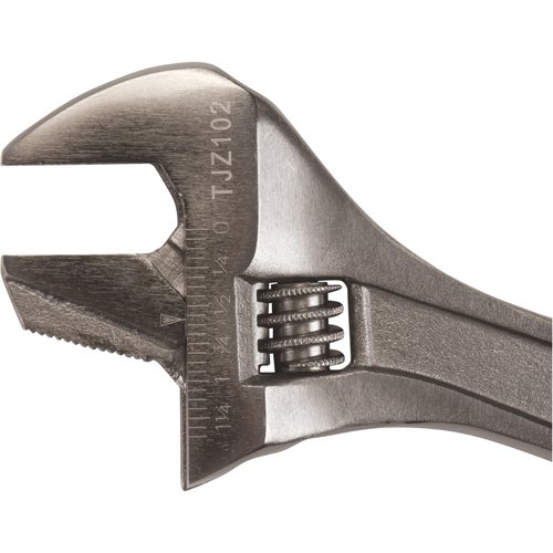 Adjustable Wrench, 10" L, 1-3/8" Max Width, Black