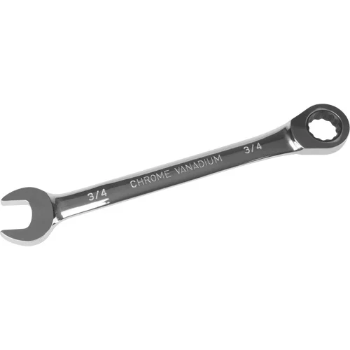 SAE Ratcheting Combination Wrench, 12 Point, 3/4", Chrome Finish