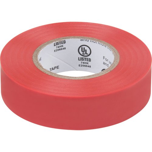 Electrical Tape, 19 mm (3/4") x 18 M (60'), Red, 7 mils
