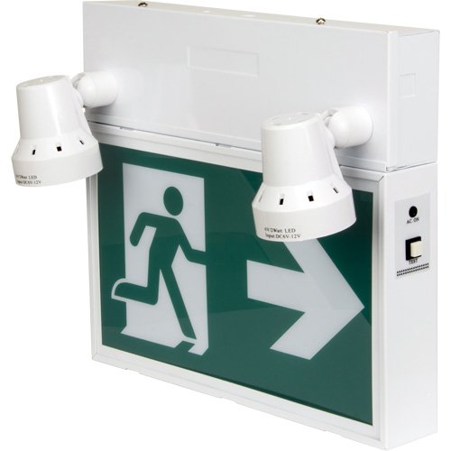 Running Man Sign with Security Lights, LED, Battery Operated/Hardwired, 12-1/10" L x 11" W, Pictogram